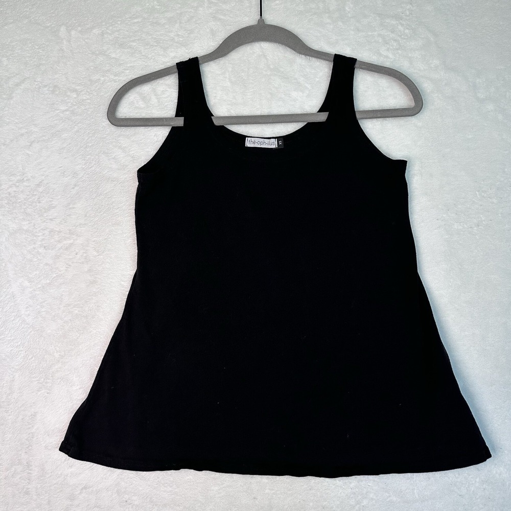 Theophilus Womens Size 6 Black Racerbsck Tank Top Built In Bra Great Condition